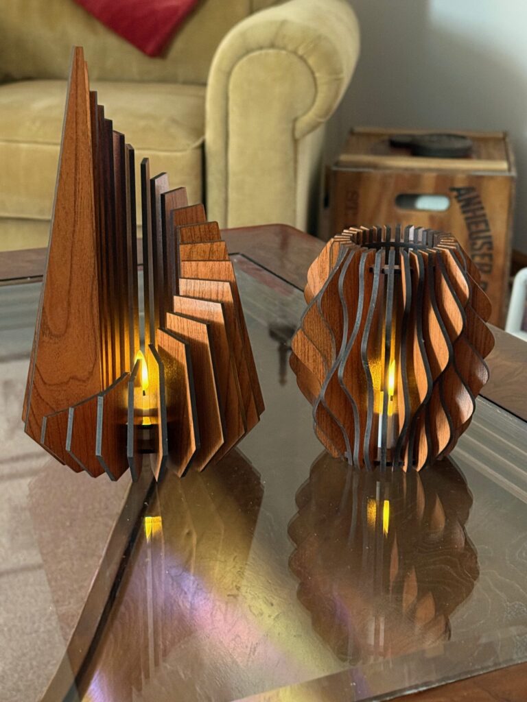 Two Wooded Candle examples