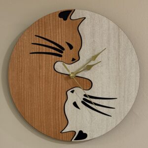 Yin Yang Cats Wall Clock
