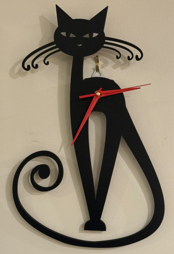 Elegant Black Cat Wall Clock