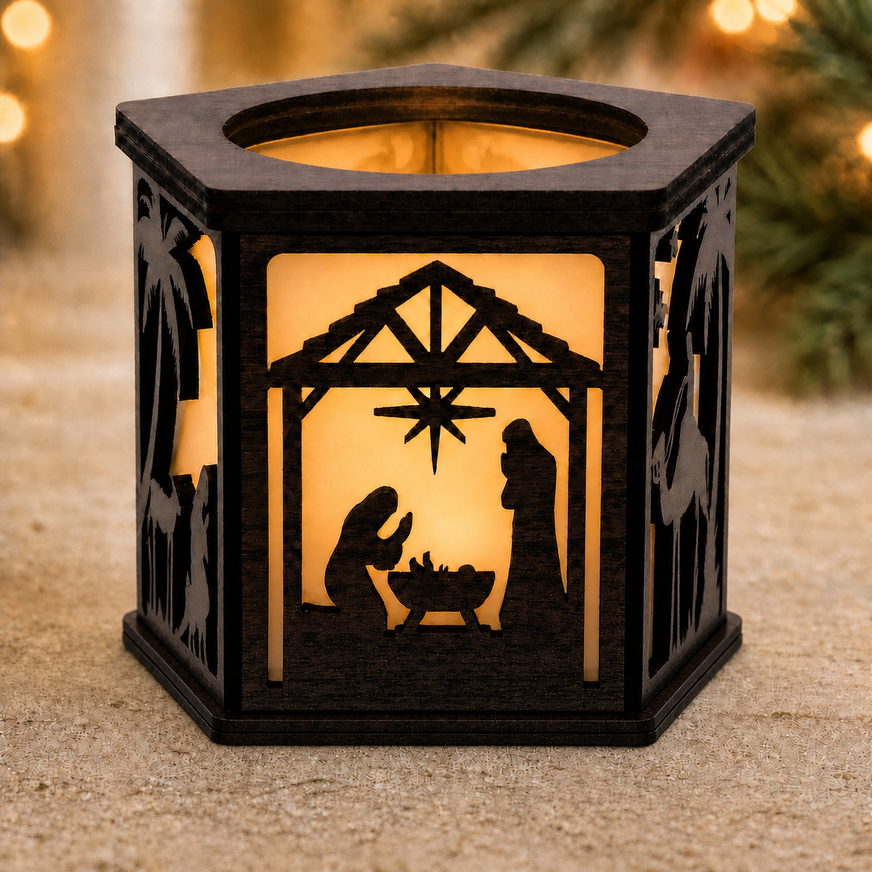 Lighted Nativity Candle Holder - Image 4